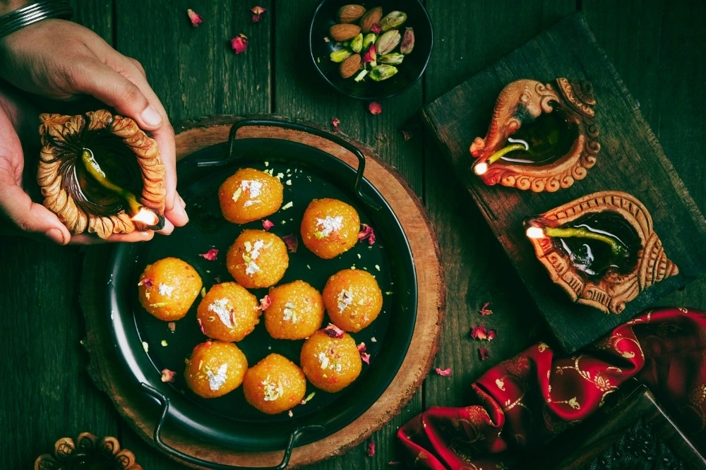 traditional diwali dishes at swagath